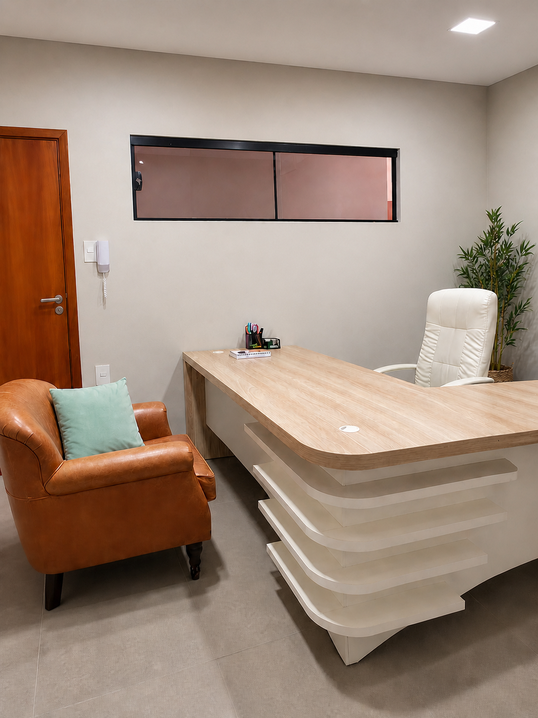 Ambiente acolhedor para atendimento presencial